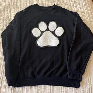 Black Sweatshirt with White Paw Patch